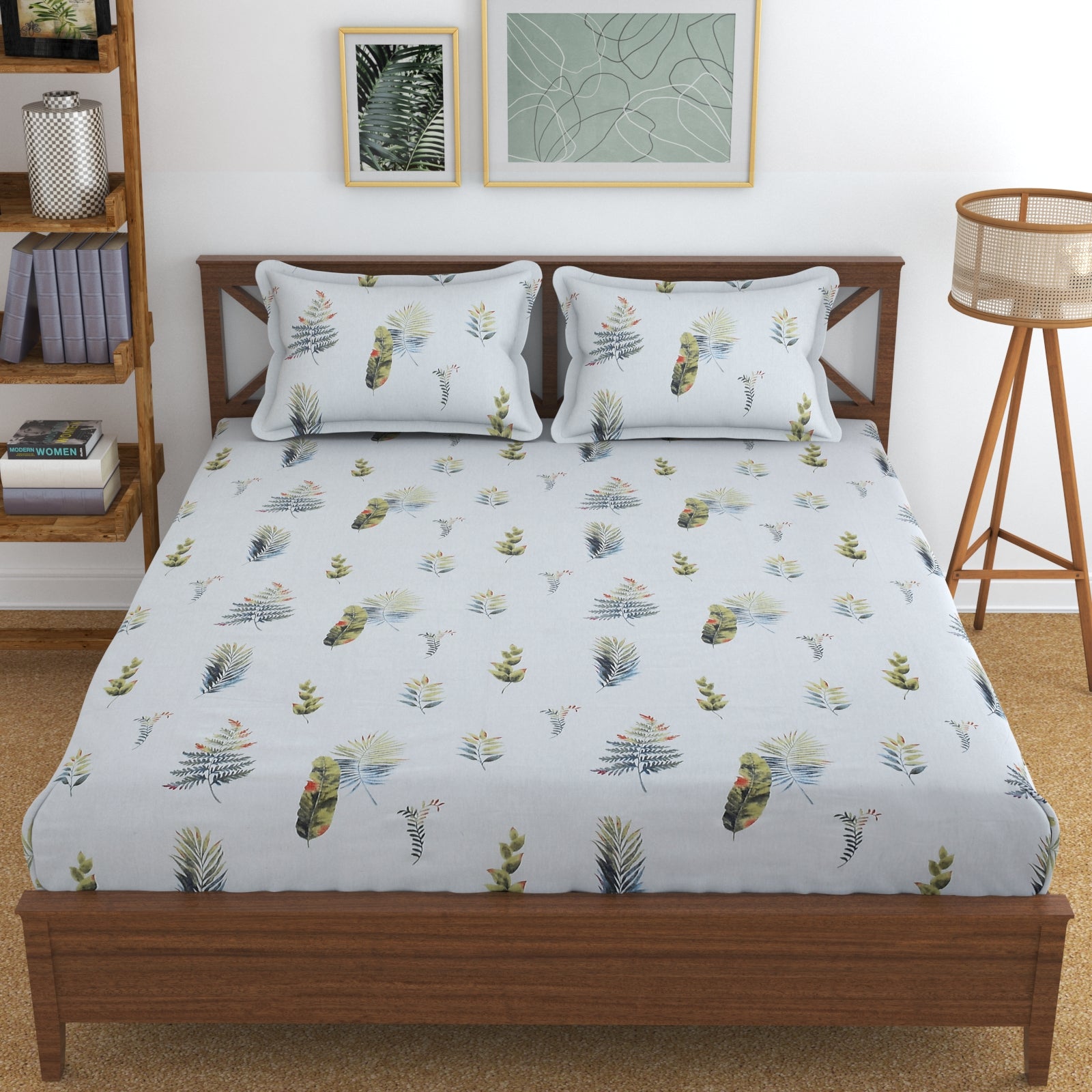 South Cotton Pure Cotton Double Bedsheet Set (with 2 Pillow Covers) | Skin-Friendly